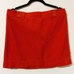 Loft orange corduroy skirt